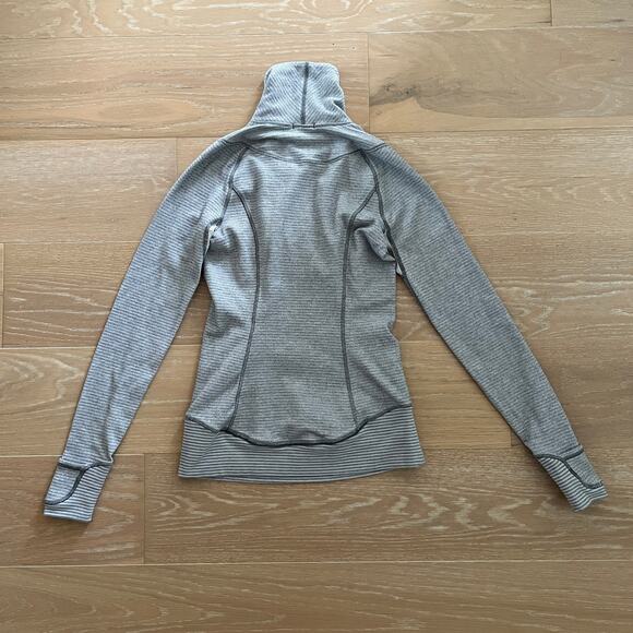 Lululemon Think Fast Pullover Mini Check Pique White Heathered Slate sz 4 - Picture 5 of 7